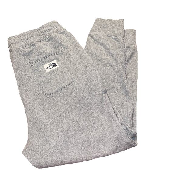 North Face Pants Adult XL Gray Fleece Drawstring Joggers Sweatpants Mens - Picture 1 of 6